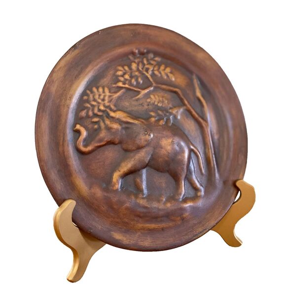 13"Rare Vintage Elephant platter/ Elephant Decorative Plate/ Home decor‎ plate - Picture 1 of 4